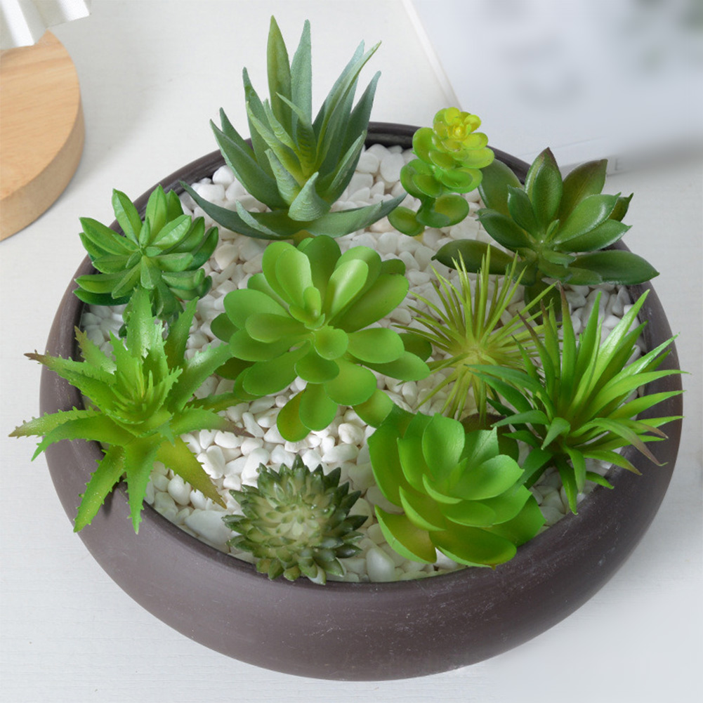 Succulent Arrangement Mini - Kunstmatige mini-bonsai succulent plantenarrangement voor thuis,